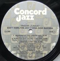 ◆ SCOTT HAMILTON- JAKE HANNA - DAVE McKENNA / Major League ◆ Concord Jazz CJ-305 ◆_画像3