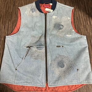 (L)Supreme Nate Lowman Work Vestシュプリームネイトローマンワークベスト青