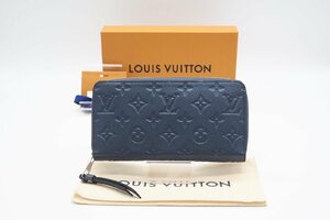 ☆安心の３大保証☆ Aランク ≪LOUIS VUITTON ルイ ヴィトン /ジッピーウォレット≫ M80958 モノグラム アンプラント ネイビーブルー 極美