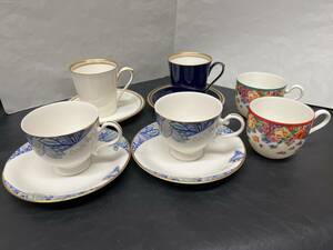 NORITAKE/香蘭社/KENZO カップ＆ソーサー6客（KENZOソーサー無）★18308管理番号