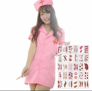 ハロウィン 可愛い ナース服 仮装 ロリータ イベント パーティー ピンク