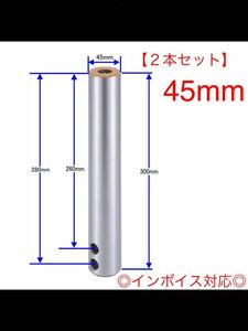 【2本セット】●送料無料● ピン径45mm 全長300mm 焼入れ ニップル付 ユンボ バケットピン 建設機械 オートエース建機