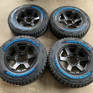 【CST ZERO-1HYPER J6】TOYOオープンカントリーRT225/70R16◆16×6J+0 スズキジムニー　シエラ　フラットブラック 4本セットホワイトレター