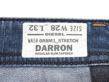 美品 DIESEL ディーゼル DARRON 0R8M1 スリムテーパード ストレッチ インディゴ デニムパンツ ジーンズ W28 正規品 メンズ_画像8