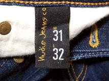 イタリア製 美品 Nudie Jeans ヌーディージーンズ SLACKER JACK DARK ORGANIC USED スリムシューカット インディゴ デニムパンツ W31_画像8
