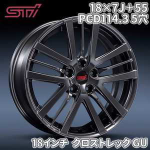 クロストレック GU スバル アルミホイールセット 18インチ 7J ブラック 4本 1台分 SG217FN020 STI スバル