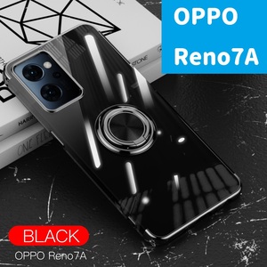 OPPO Reno 7A skeleton ring smartphone case black (.. pack )