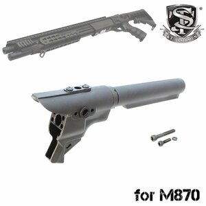 S&T M870 ストックパイプ付 M4グリップアダプター BK