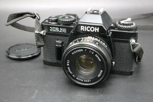 usA-551 RICOH リコー XR500AUTO ブラック/XR RIKENON 50mm P 1:2 MF一眼レフ 現状品/保管品