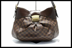 近年モデル希少美中古■LOUIS VUITTON ダミエ システィナMM レザー ショルダーバッグ ルイヴィトン■0118ts28604