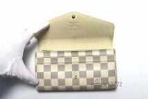 近年モデル希少美中古■LOUIS VUITTON ダミエアズール 新型 ポルトフォイユサラ レザー 2つ折り長財布 ルイヴィトン■0208uc33693_画像4