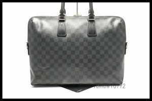 近年モデル希少美中古■LOUIS VUITTON ダミエグラフィット PDJ レザー ビジネスバッグ ブリーフケース ルイヴィトン■0208re21003