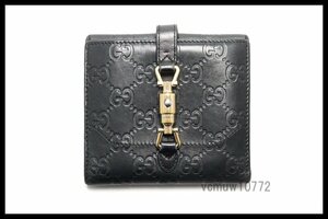 希少美中古■GUCCI グッチシマ ニュージャッキー レザー 2つ折り財布 グッチ■0215jp23053