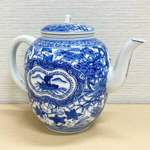 平安春峰 急須 茶器 染色 青 ヴィンテージ コレクション 船 茶注 ティーポット 煎茶道具 茶道具 京焼 名工 保管品