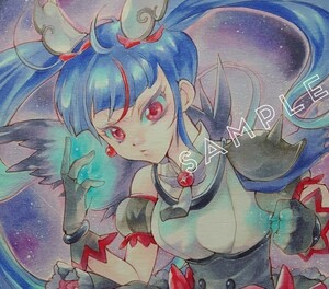 手描きイラスト★ヒロプリ　闇落ちスカイ　キュアスカイ　ソラハレワタール　ひろがるスカイ！プリキュア　プリキュアイラスト　アナログ