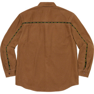 20AW Supreme Logo Taping Work Shirt Sサイズ ロゴ テーピング ワーク シャツ キャンバス地 Brown ブラウン