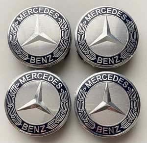 メルセデスベンツ ホイールキャップ スターマーク エンブレム ベンツ ホイルキャップ BENZ AMG センターハブ ダークブルー 75mm 4個セット