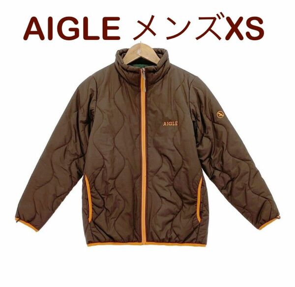 エーグル　中綿ジャケット　アウター　ダウンジャケット　メンズXS ブラウン　茶色　AIGLE 美品