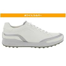 2.5万 美品 ECCO エコー 上質柔いプレミアムレザーゴルフシューズ 撥水加工 Biom Hybrid バイオム・ハイブリッド スパイクレス 43 27.5_画像1