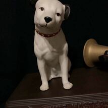 ビクター犬　陶磁製　オブジェ ニッパー君　蓄音機　台付　陶器人形 置物 フィギュリン ヴィンテージ _画像8