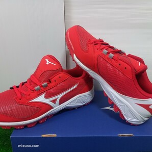 未使用 Mizuno/ミズノ Global Elite/ グローバルエリート 11GT1851 ドミナントAS/DOMINANT AS 紐 トレシュー 62： レッド×ホワイト 25.5cmの画像2