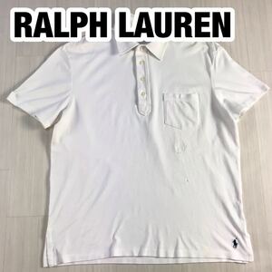 POLO BY RALPH LAUREN ポロ バイ ラルフローレン 半袖ポロシャツ L ホワイト 刺繍ポニー