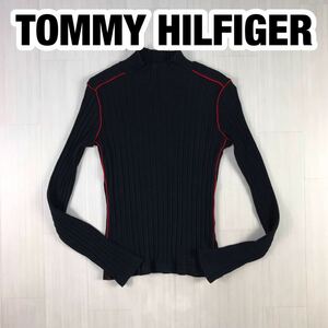 TOMMY HILFIGER 長袖 リブニット S ブラック