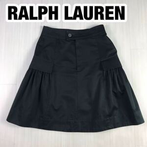 RALPH LAUREN ラルフローレン フレアスカート 膝丈スカート 7ブラック