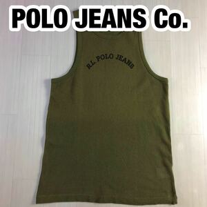 POLO JEANS Co. RL ポロジーンズ タンクトップ ノースリーブ メッシュ M モスグリーン