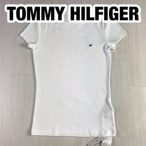 TOMMY HILFIGER トミー ヒルフィガー 半袖Tシャツ 新品タグ付 S/P ホワイト 刺繍ロゴ ワンポイント