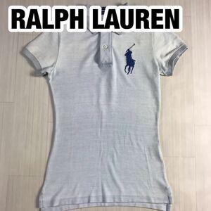 RALPH LAUREN ラルフローレン 半袖ポロシャツ レディースサイズ M ライトブルー ビッグポニー