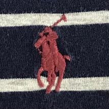 POLO RALPH LAUREN ポロ ラルフローレン 半袖Tシャツ S ボーダー柄 ネイビー×ライトグレー 刺繍ポニー_画像4