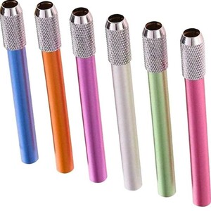 ○新品送料込○鉛筆用補助軸　短いエンピツを長くする延長ホルダー　６本（６色）セット　アイブロウペンシルにも使えます