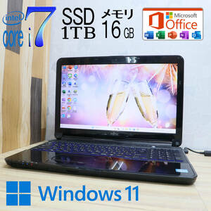 なんと！新品SSD1TB メモリ16GB★美品 最上級4コアi7！★A56G Core i7-2670QM Webカメラ Win11 MS Office2019 Home&Business★P65485