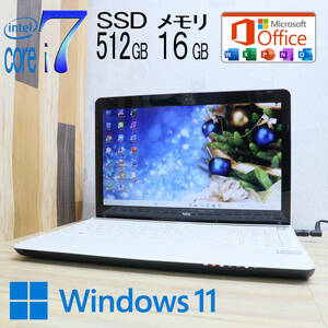 ★超美品 最上級4世代i7！新品SSD512GB メモリ16GB★G Core i7-4600M Webカメラ Win11 MS Office2019 Home&Business ノートPC★P66019