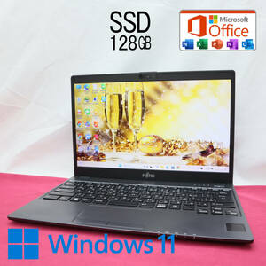 ★美品 M.2 SSD128GB★FMVC07009 Webカメラ Celeron 3865U Win11 MS Office 中古品 ノートPC★P63541