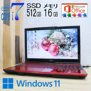 ★美品 最上級4コアi7！新品SSD512GB メモリ16GB★AH56/J Core i7-3610QM Webカメラ Win11 MS Office2019 Home&Business ノートPC★P65149