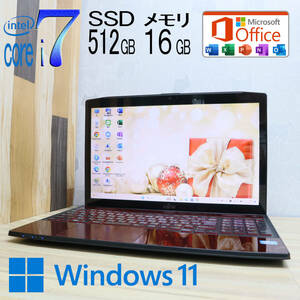 ★中古PC 最上級4コアi7！新品SSD512GB メモリ16GB★A77J Core i7-3632QM Webカメラ Win11 MS Office2019 Home&Business ノートPC★P68112