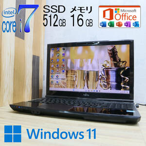 ★美品 最上級4コアi7！新品SSD512GB メモリ16GB★AH47/J Core i7-3632QM Webカメラ Win11 MS Office2019 Home&Business ノートPC★P67520