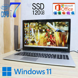 ★中古PC 最上級3世代i7！新品SSD128GB★LaVie LX850J Core i7-3517U Webカメラ Win11 MS Office 中古品 ノートPC★P66876