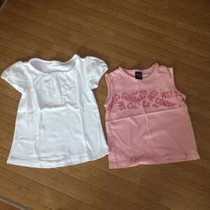 ☆女の子 110サイズ GAP 白Tシャツ コムサ ノースリーブ まとめ売り☆ガール☆数回使用のみの極美品☆