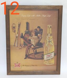 【現物額装】ミラービール 1962 ビンテージ 広告 額入り アメリカ 雑貨 インテリア レトロ