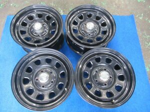 Black Road 15インチ スチールホイール 15X6.5J +25？ オフセット不明 PCD114.3 5H 5穴 中古