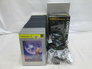 25 送100サ 0228$G03 PS2 シルバー本体セット メモリーカード付きとコンパクトジョイスティック PS2ソフト25本セット 中古品