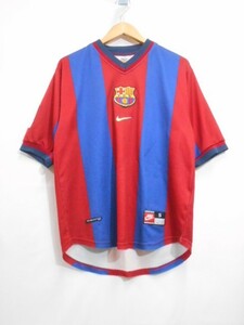 70 送60サ 0208$D17 NIKE ナイキ FC Barcelona バルセロナ 00/01 レプリカ ユニフォーム サイズS 中古品