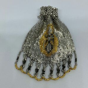 メタルビーズ織　ブローチ　アクセサリー