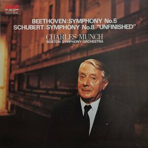 LP盤 シャルル・ミュンシュ/Boston Sym　Beethoven 交響曲5番 Op67 & Schubert 交響曲8番「未完成」