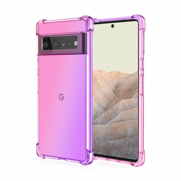 Google Pixel 6a スマホケース / ［シンプル&グラデーション] ピンク×パープル