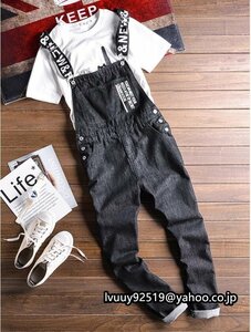  men's all-in-one Denim overall overall Denim pants coveralls jeans suspenders trousers large size work clothes S~4XL