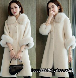  lady's coat fake fur coat fur coat mouton coat large size equipped long coat fake mouton outer S~3XL